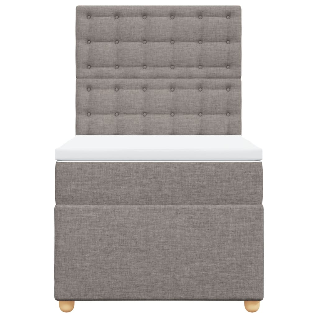 Boxspring met matras stof taupe 100x200 cm is nu te koop bij PeponiXL, paradijselijk wonen!