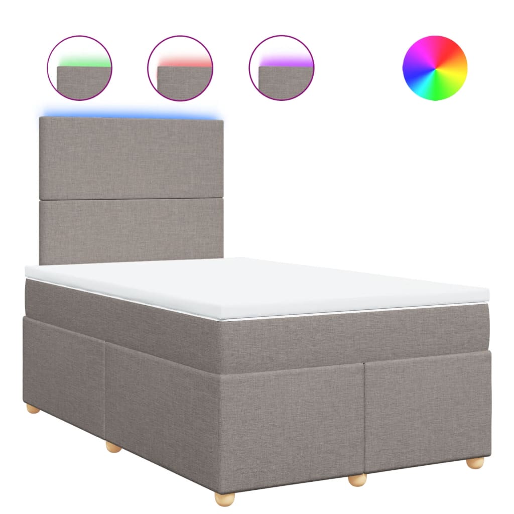 Boxspring met matras stof taupe 120x190 cm is nu te koop bij PeponiXL, paradijselijk wonen!