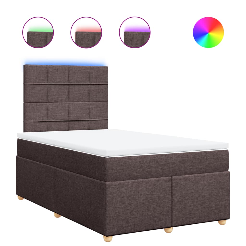 Boxspring met matras stof donkerbruin 120x190 cm is nu te koop bij PeponiXL, paradijselijk wonen!