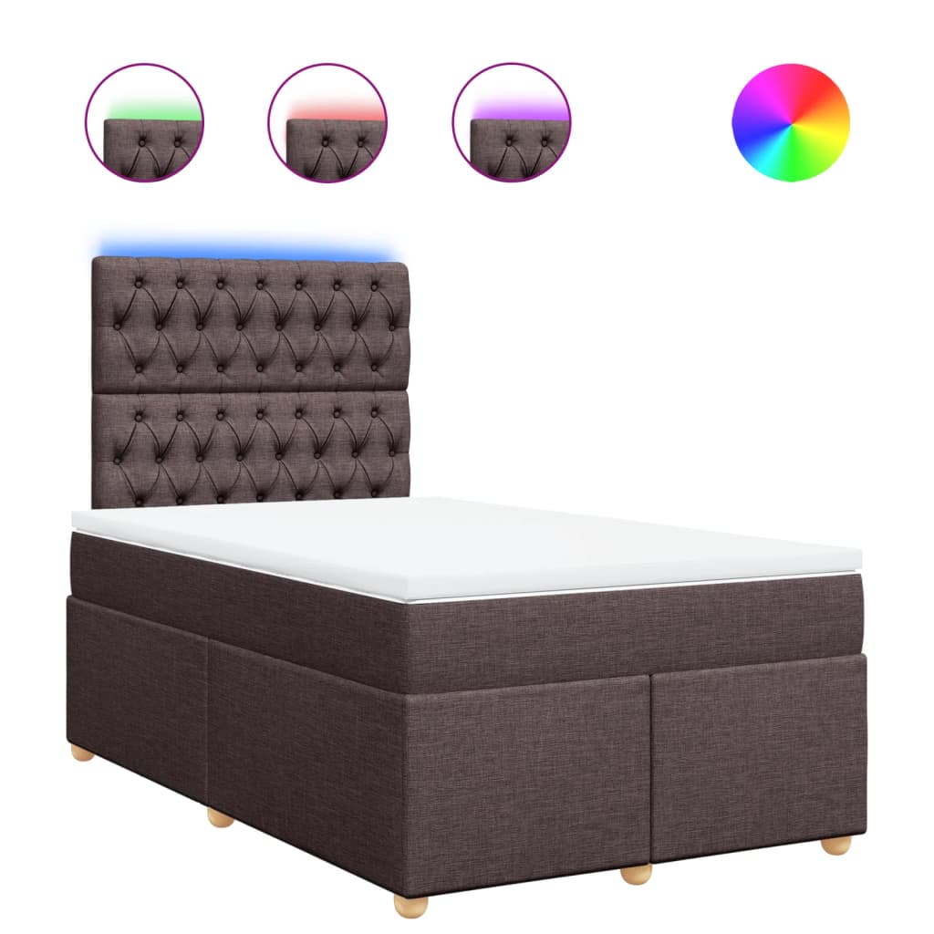 Boxspring met matras stof donkerbruin 120x190 cm is nu te koop bij PeponiXL, paradijselijk wonen!