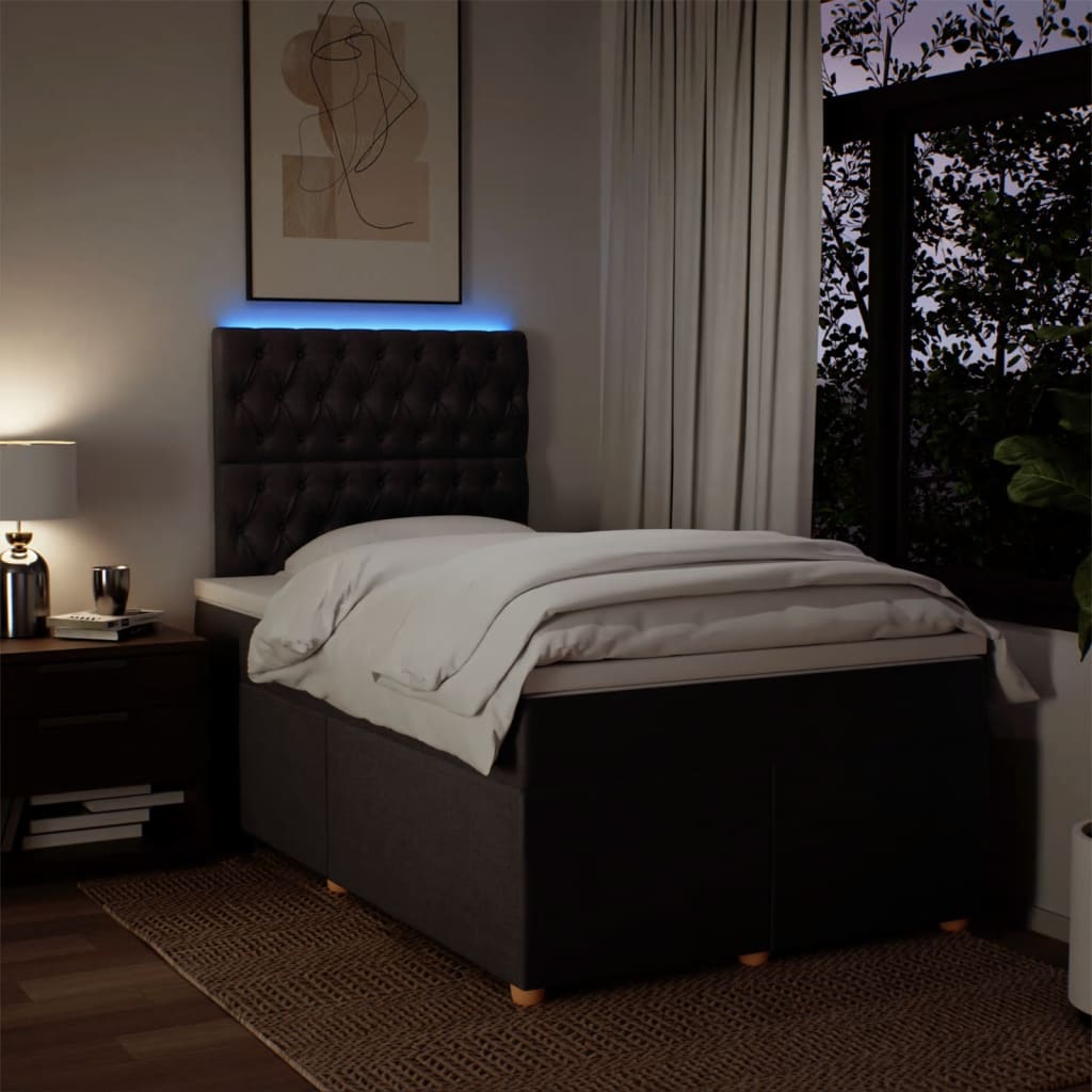 Boxspring met matras stof donkerbruin 120x190 cm is nu te koop bij PeponiXL, paradijselijk wonen!