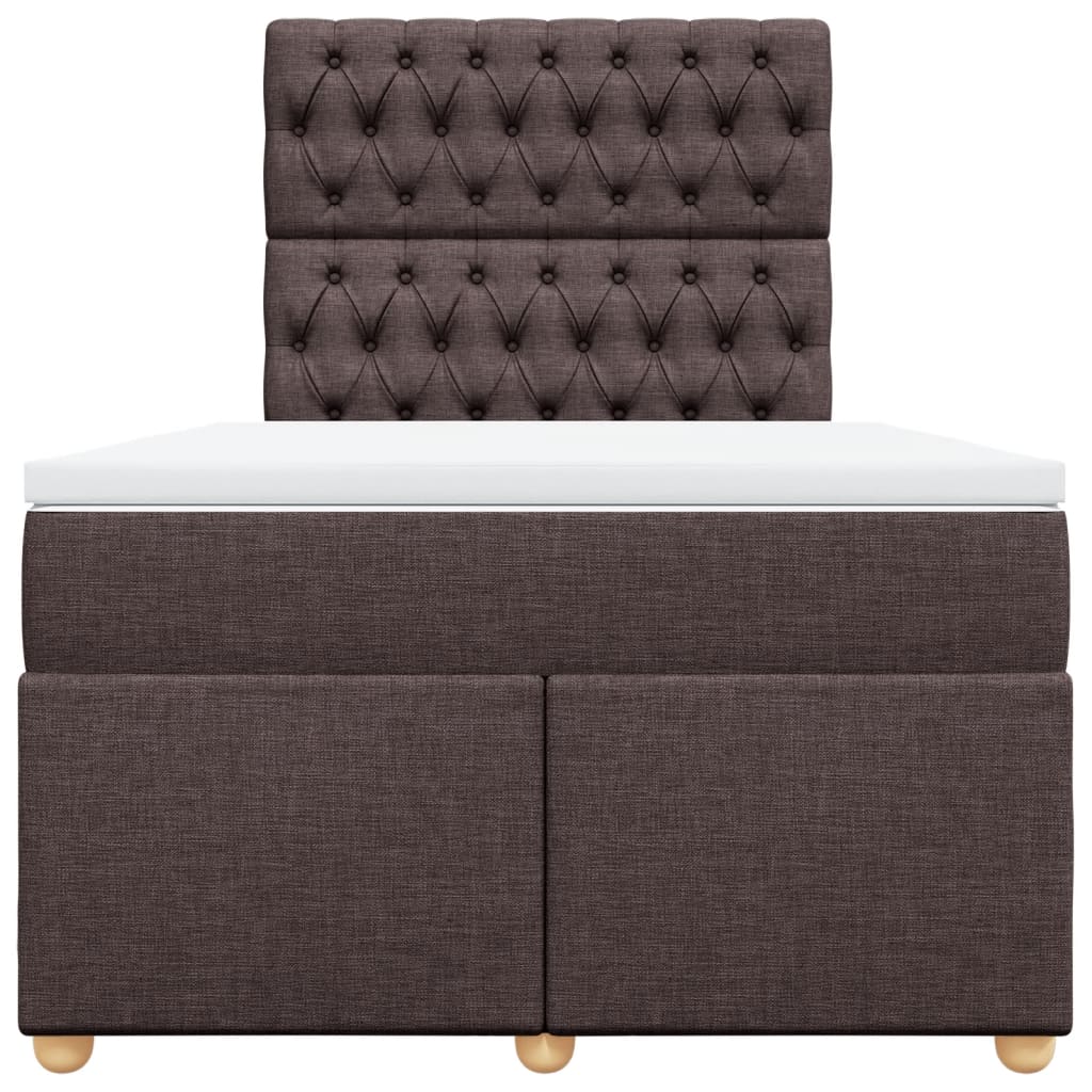Boxspring met matras stof donkerbruin 120x190 cm is nu te koop bij PeponiXL, paradijselijk wonen!