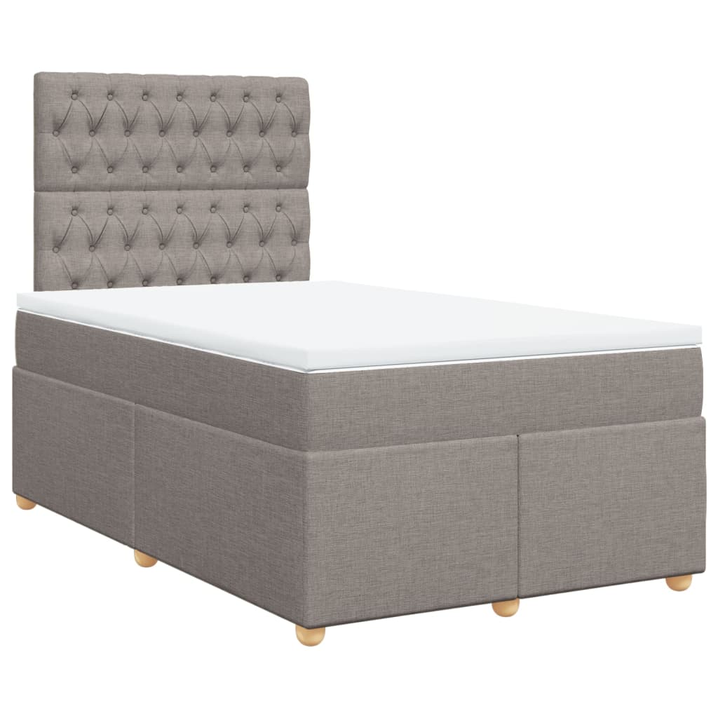 Boxspring met matras stof taupe 120x190 cm is nu te koop bij PeponiXL, paradijselijk wonen!