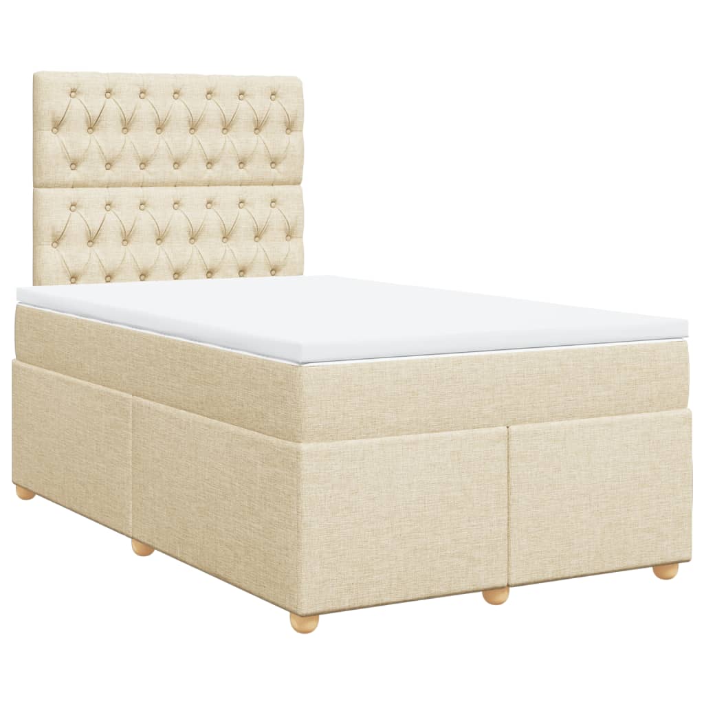 Boxspring met matras stof crèmekleurig 120x190 cm is nu te koop bij PeponiXL, paradijselijk wonen!