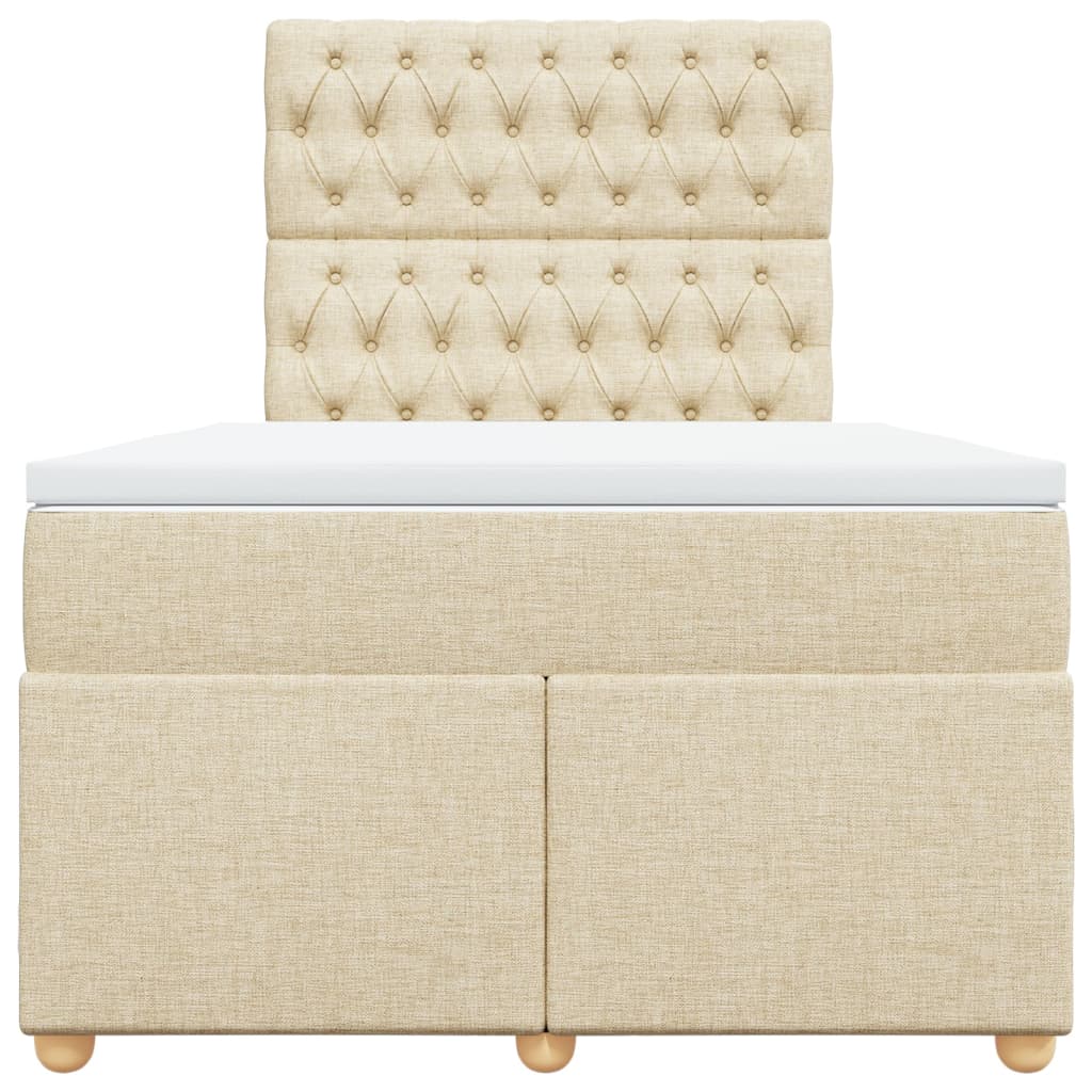 Boxspring met matras stof crèmekleurig 120x190 cm is nu te koop bij PeponiXL, paradijselijk wonen!
