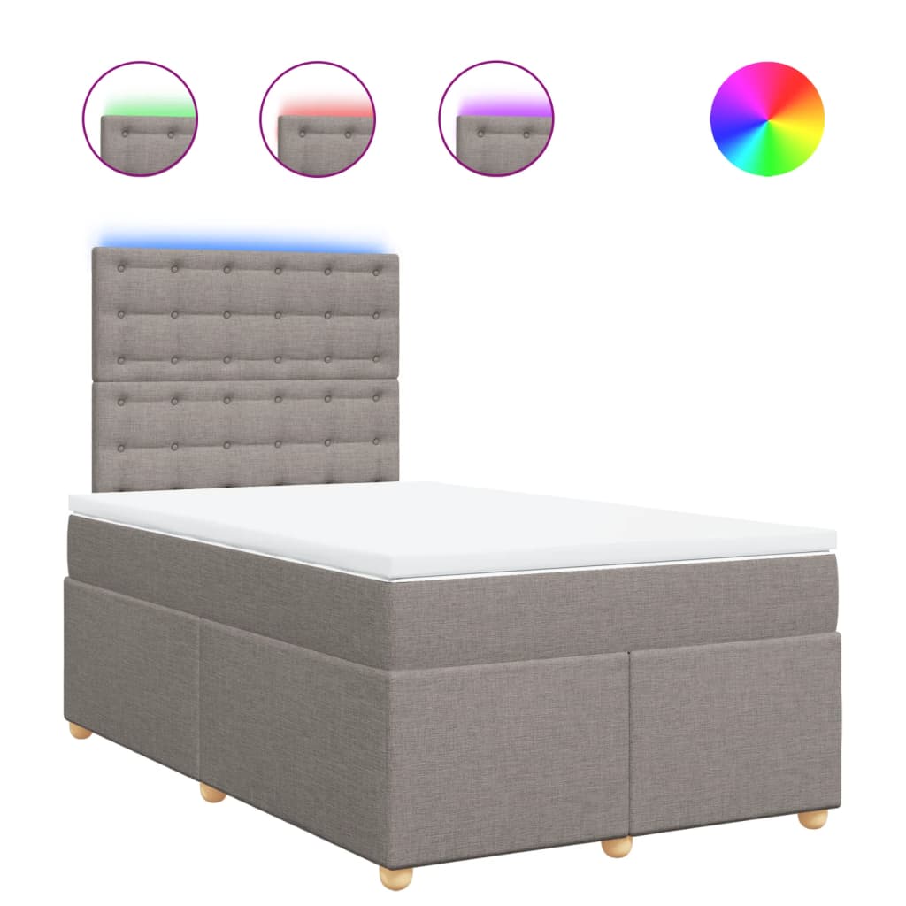 Boxspring met matras stof taupe 120x190 cm is nu te koop bij PeponiXL, paradijselijk wonen!