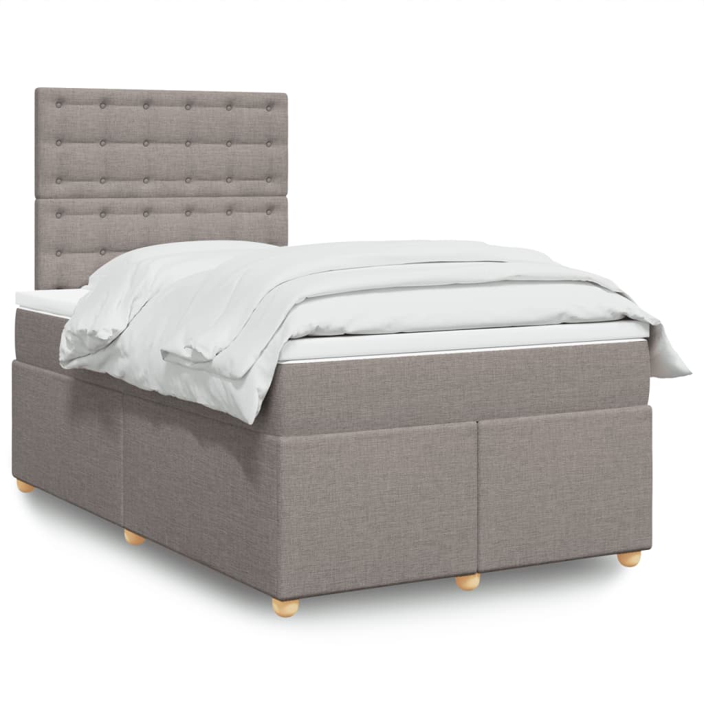 Boxspring met matras stof taupe 120x190 cm is nu te koop bij PeponiXL, paradijselijk wonen!