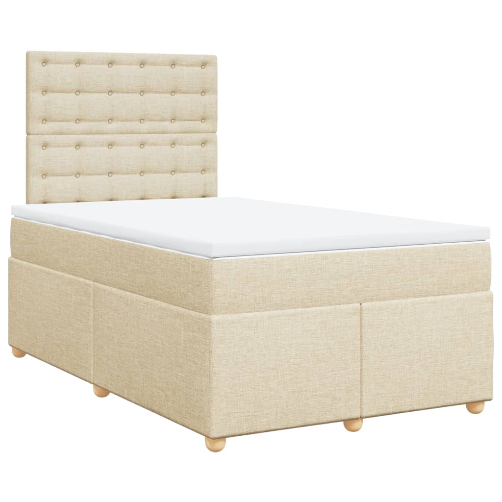 Boxspring met matras stof crèmekleurig 120x190 cm is nu te koop bij PeponiXL, paradijselijk wonen!