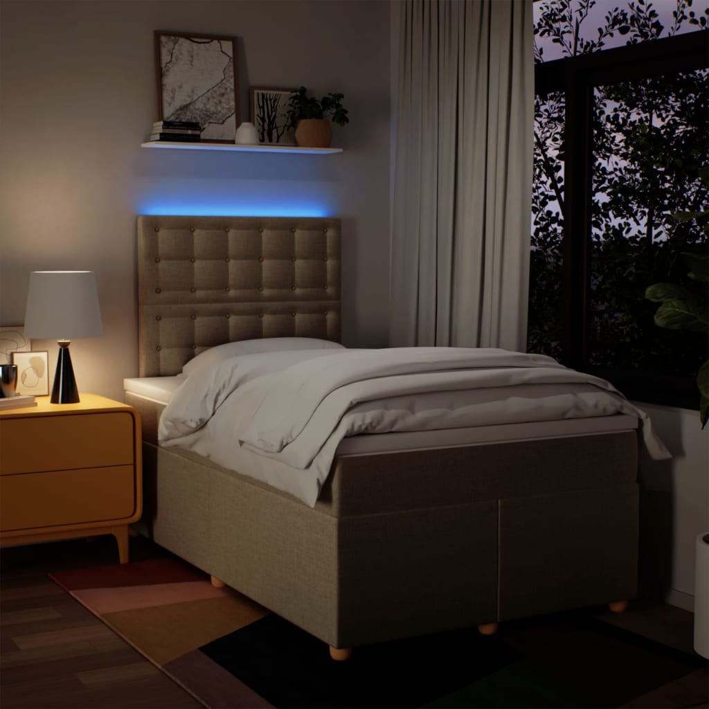 Boxspring met matras stof crèmekleurig 120x190 cm is nu te koop bij PeponiXL, paradijselijk wonen!