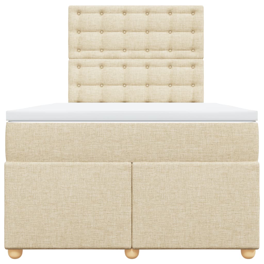 Boxspring met matras stof crèmekleurig 120x190 cm is nu te koop bij PeponiXL, paradijselijk wonen!