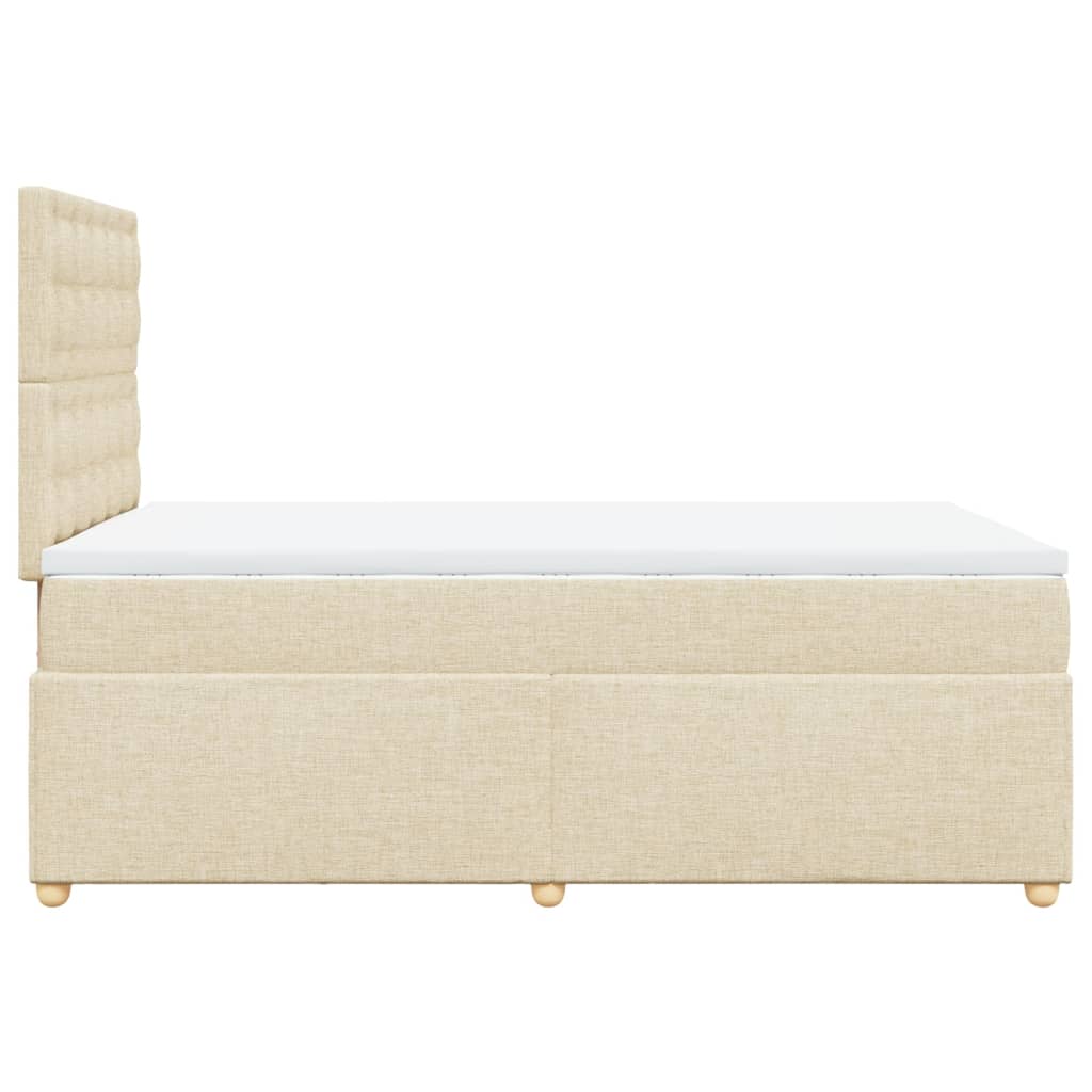 Boxspring met matras stof crèmekleurig 120x190 cm is nu te koop bij PeponiXL, paradijselijk wonen!