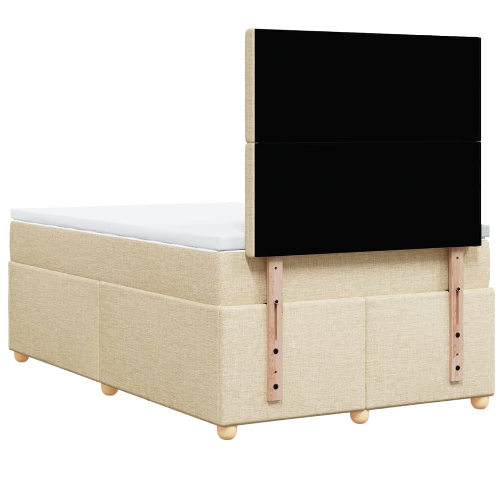Boxspring met matras stof crèmekleurig 120x190 cm is nu te koop bij PeponiXL, paradijselijk wonen!