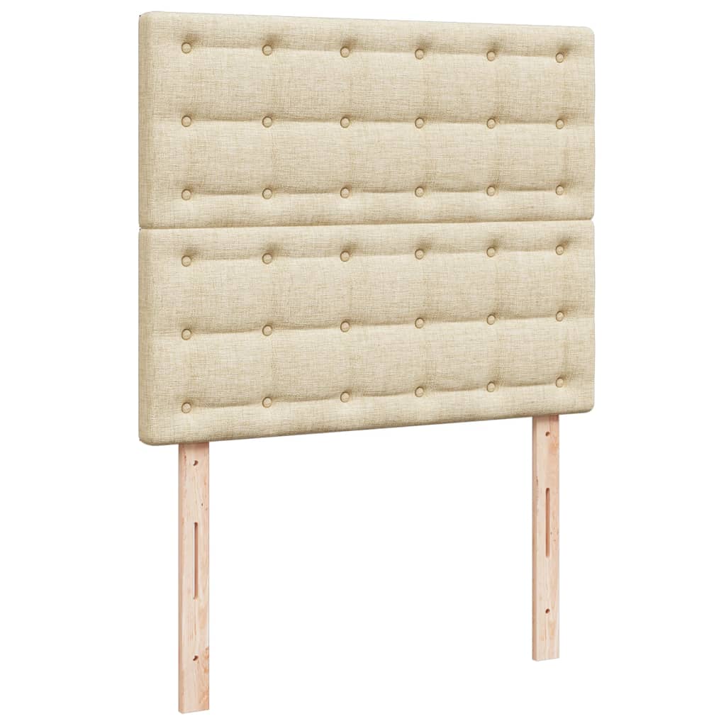 Boxspring met matras stof crèmekleurig 120x190 cm is nu te koop bij PeponiXL, paradijselijk wonen!