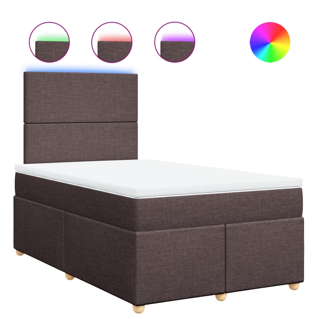 Boxspring met matras stof donkerbruin 120x200 cm is nu te koop bij PeponiXL, paradijselijk wonen!