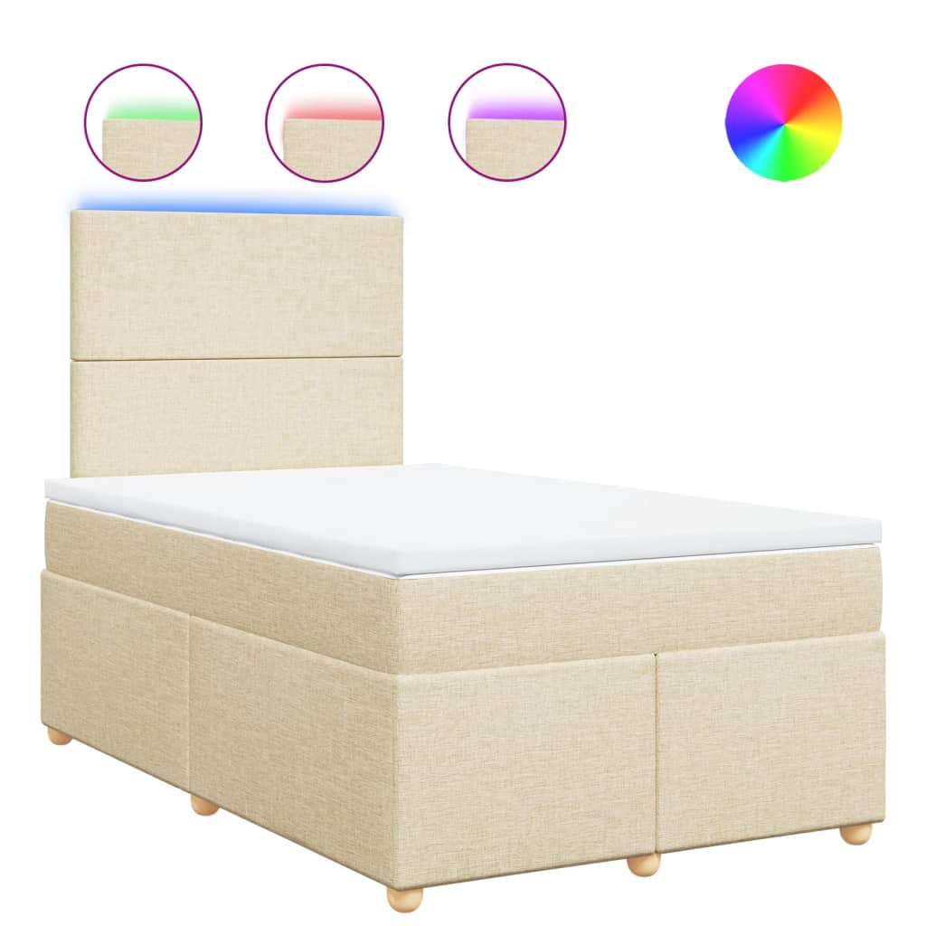 Boxspring met matras stof crèmekleurig 120x200 cm is nu te koop bij PeponiXL, paradijselijk wonen!