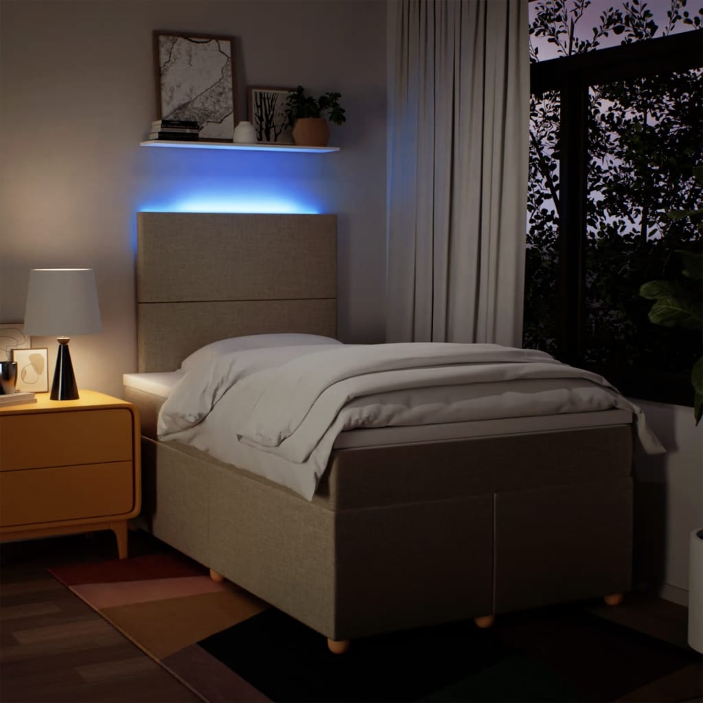 Boxspring met matras stof crèmekleurig 120x200 cm is nu te koop bij PeponiXL, paradijselijk wonen!