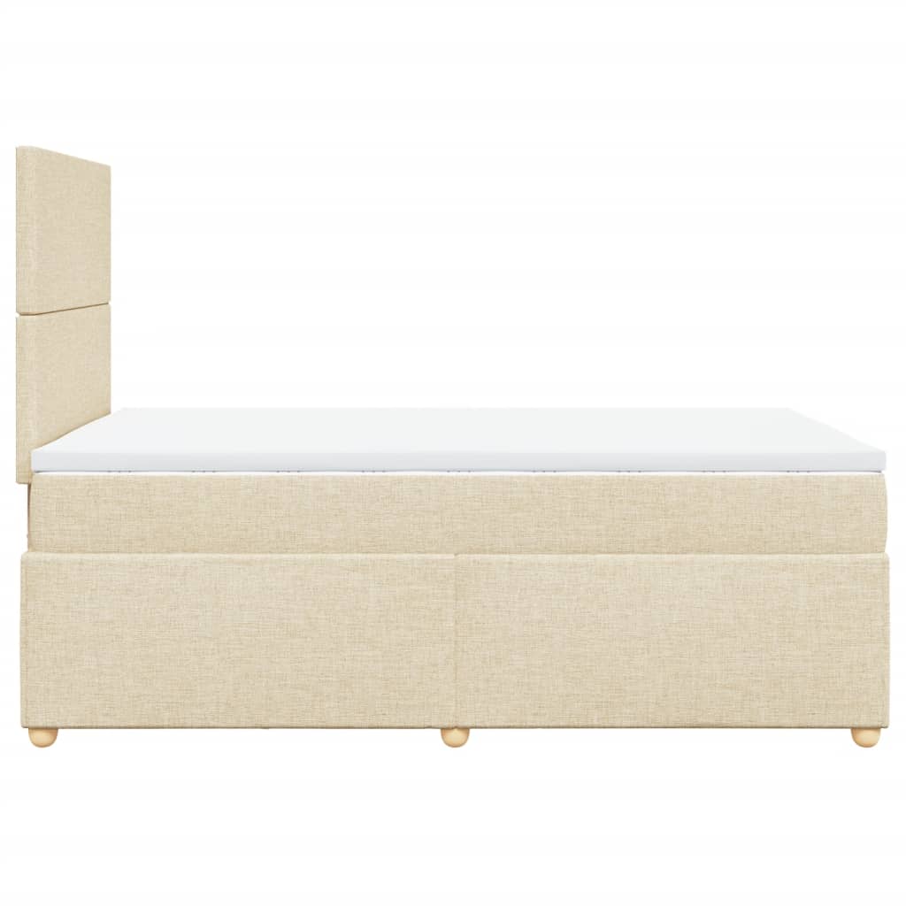 Boxspring met matras stof crèmekleurig 120x200 cm is nu te koop bij PeponiXL, paradijselijk wonen!