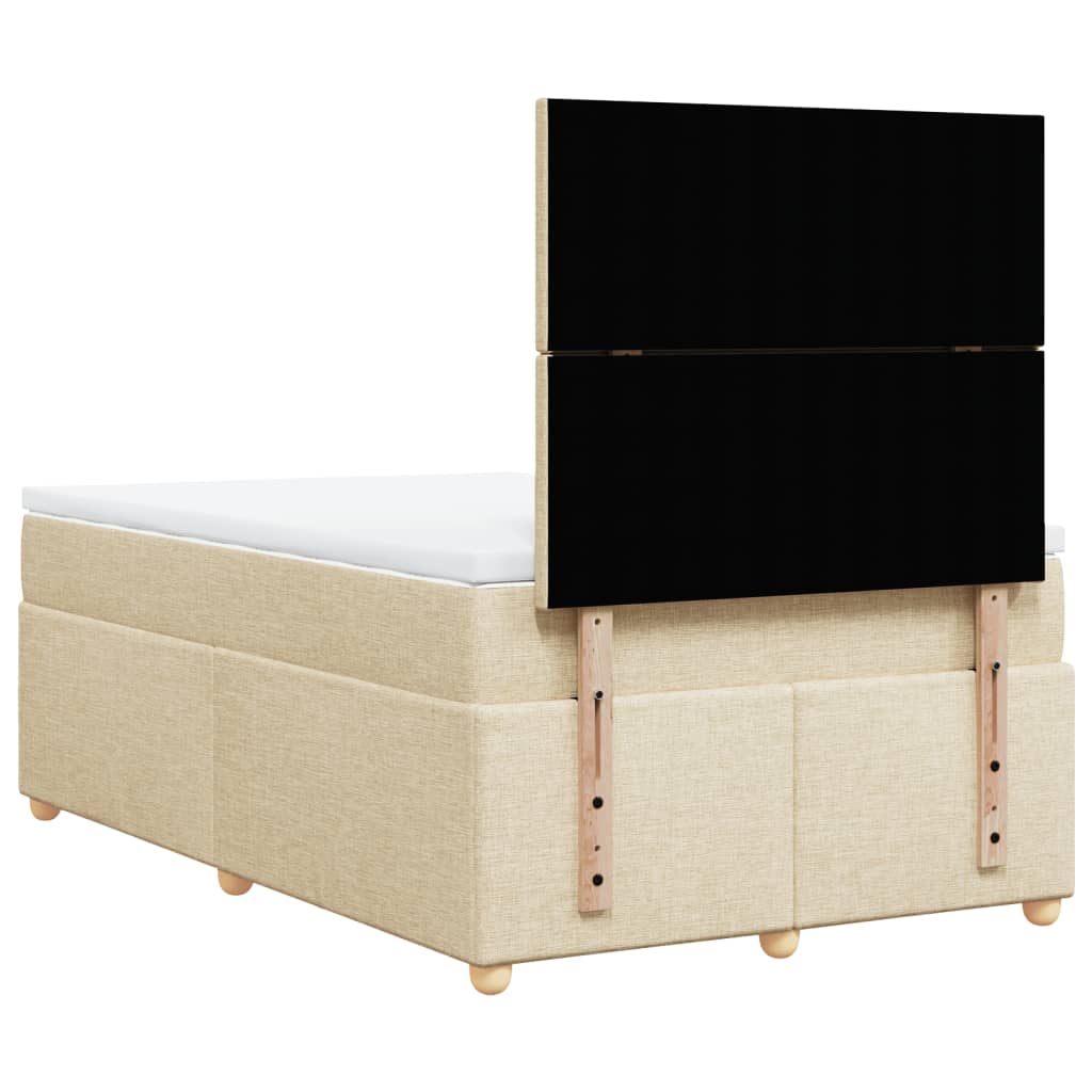 Boxspring met matras stof crèmekleurig 120x200 cm is nu te koop bij PeponiXL, paradijselijk wonen!