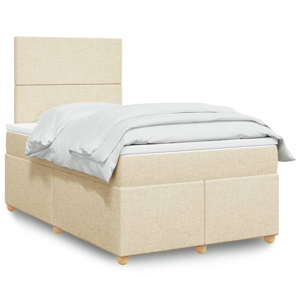 Boxspring met matras stof crèmekleurig 120x200 cm is nu te koop bij PeponiXL, paradijselijk wonen!