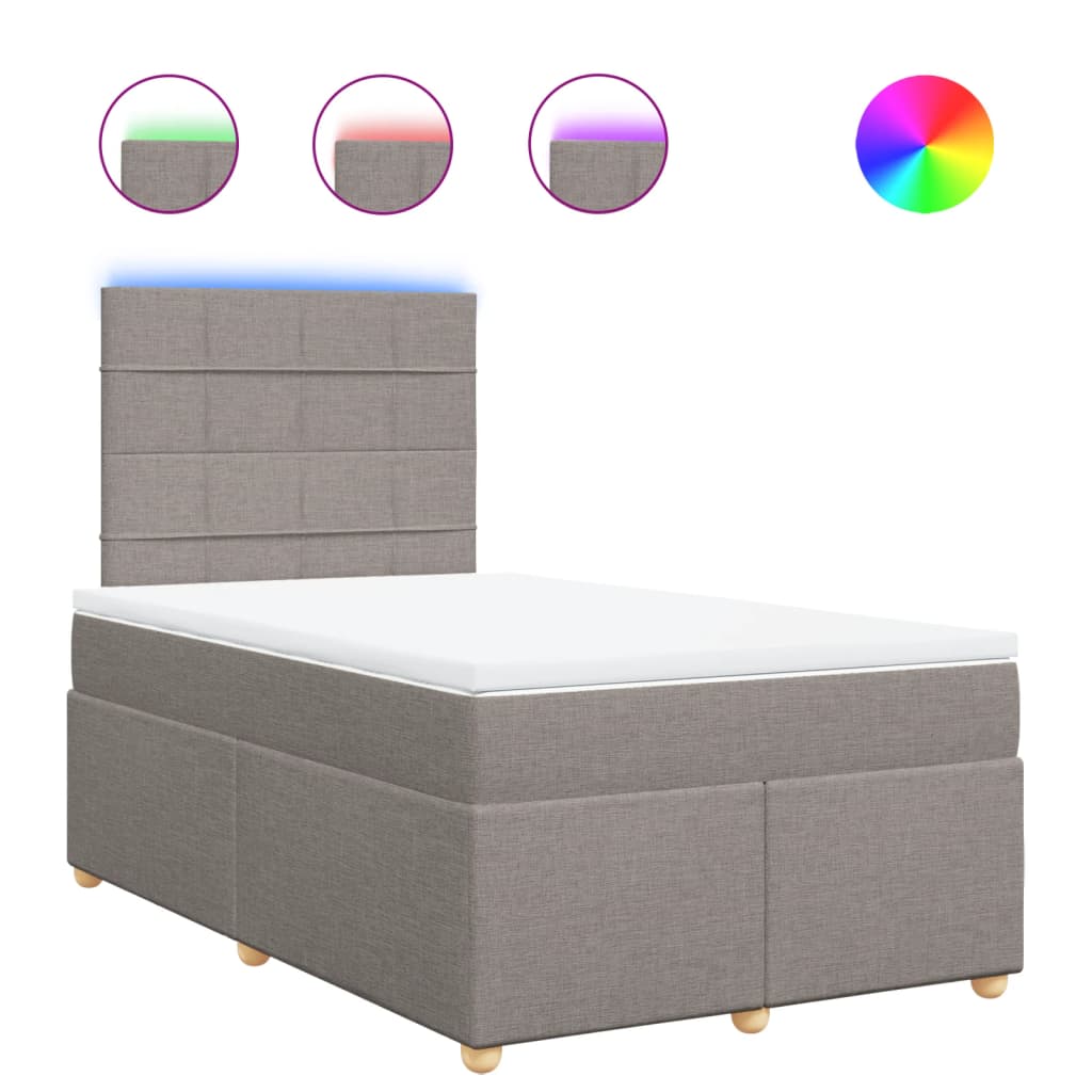 Boxspring met matras stof taupe 120x200 cm is nu te koop bij PeponiXL, paradijselijk wonen!
