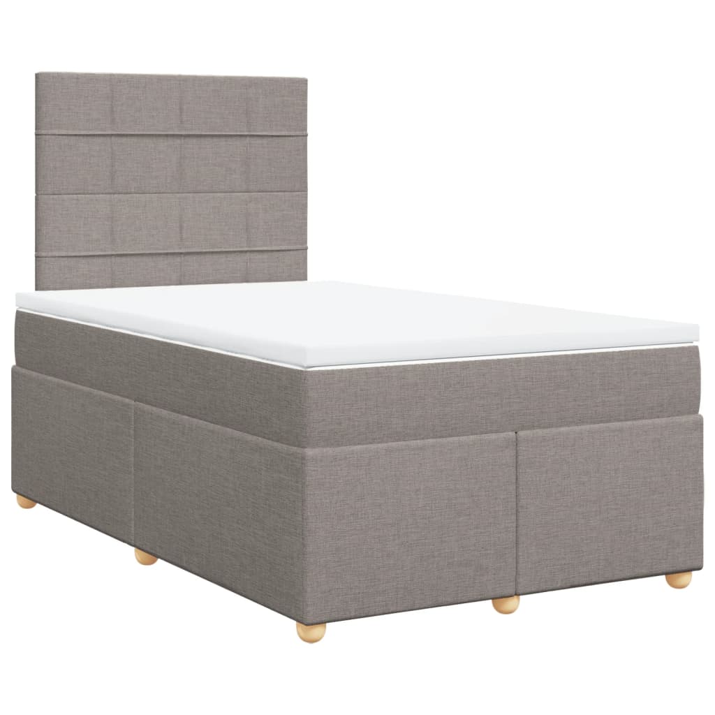 Boxspring met matras stof taupe 120x200 cm is nu te koop bij PeponiXL, paradijselijk wonen!