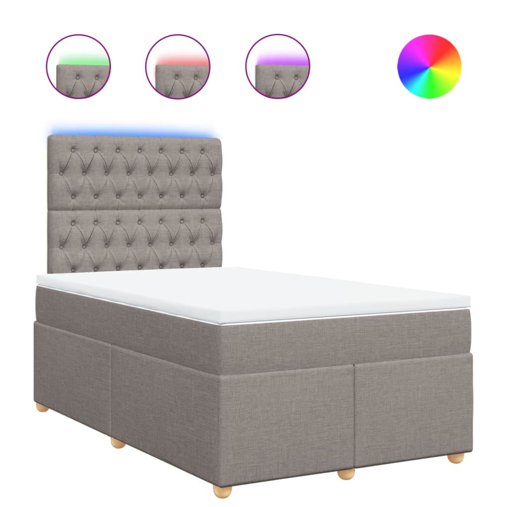 Boxspring met matras stof taupe 120x200 cm is nu te koop bij PeponiXL, paradijselijk wonen!