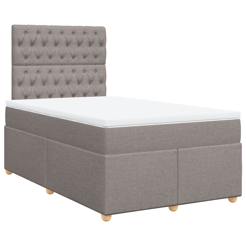 Boxspring met matras stof taupe 120x200 cm is nu te koop bij PeponiXL, paradijselijk wonen!