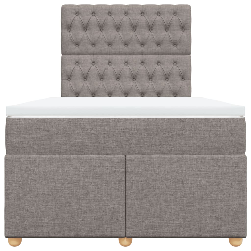 Boxspring met matras stof taupe 120x200 cm is nu te koop bij PeponiXL, paradijselijk wonen!