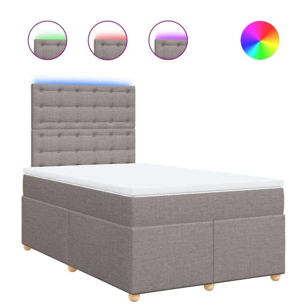 Boxspring met matras stof taupe 120x200 cm is nu te koop bij PeponiXL, paradijselijk wonen!