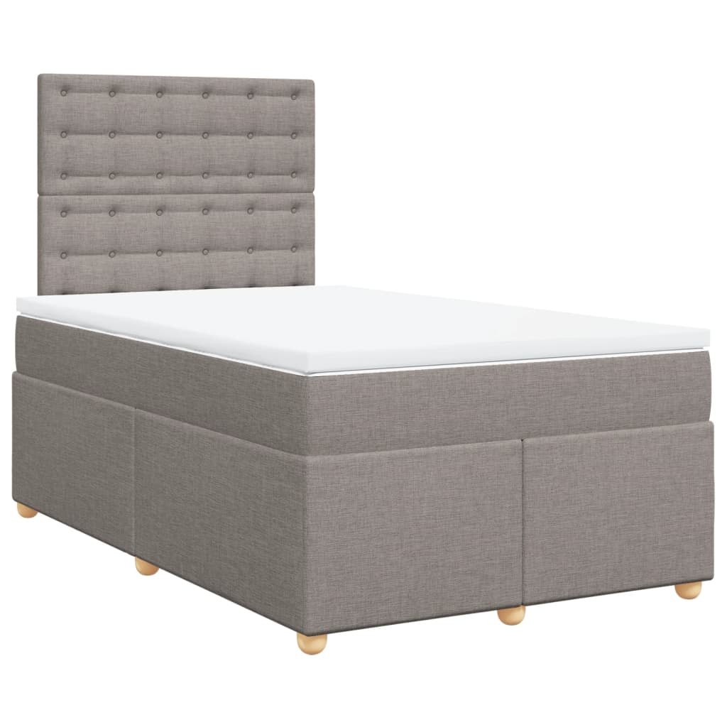 Boxspring met matras stof taupe 120x200 cm is nu te koop bij PeponiXL, paradijselijk wonen!
