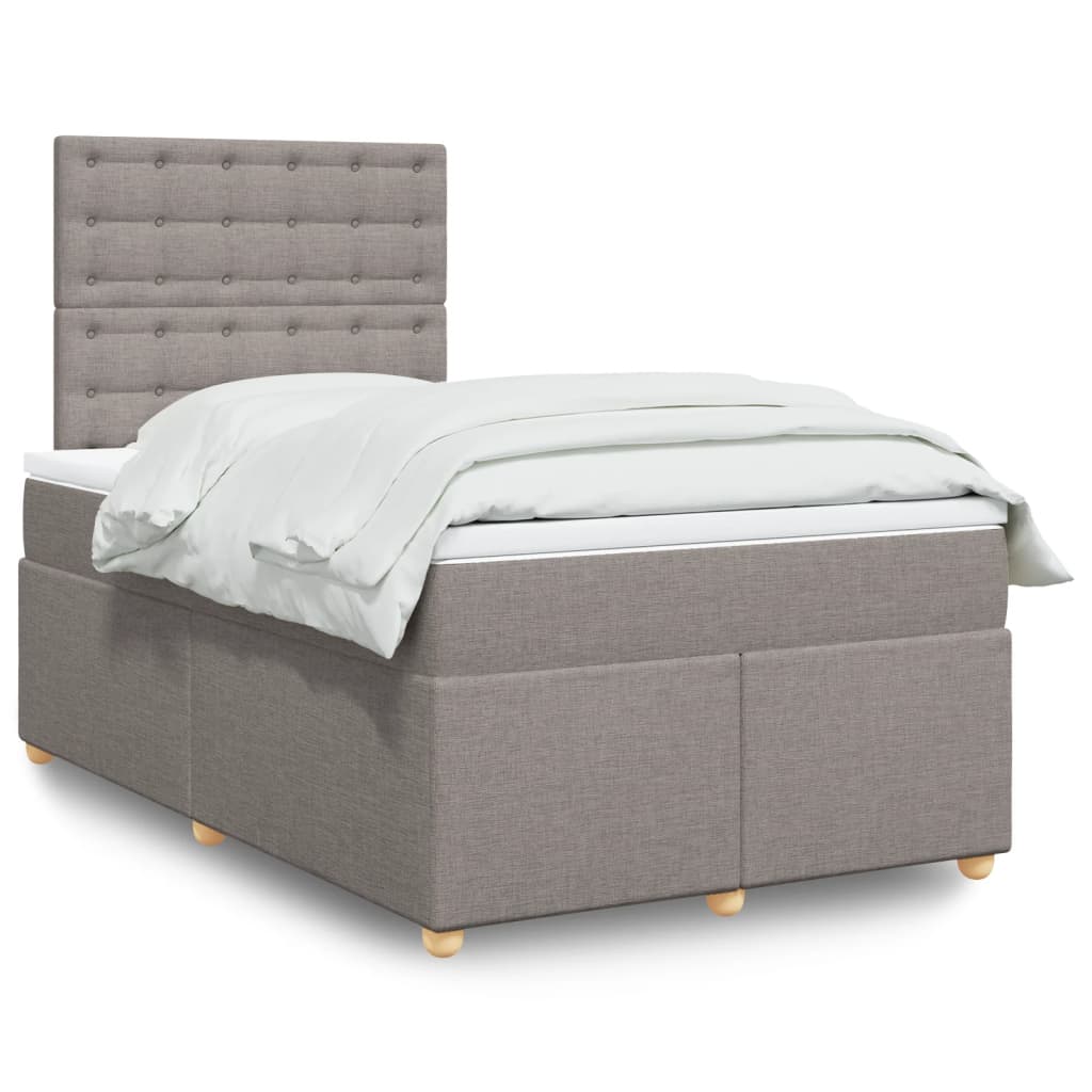 Boxspring met matras stof taupe 120x200 cm is nu te koop bij PeponiXL, paradijselijk wonen!