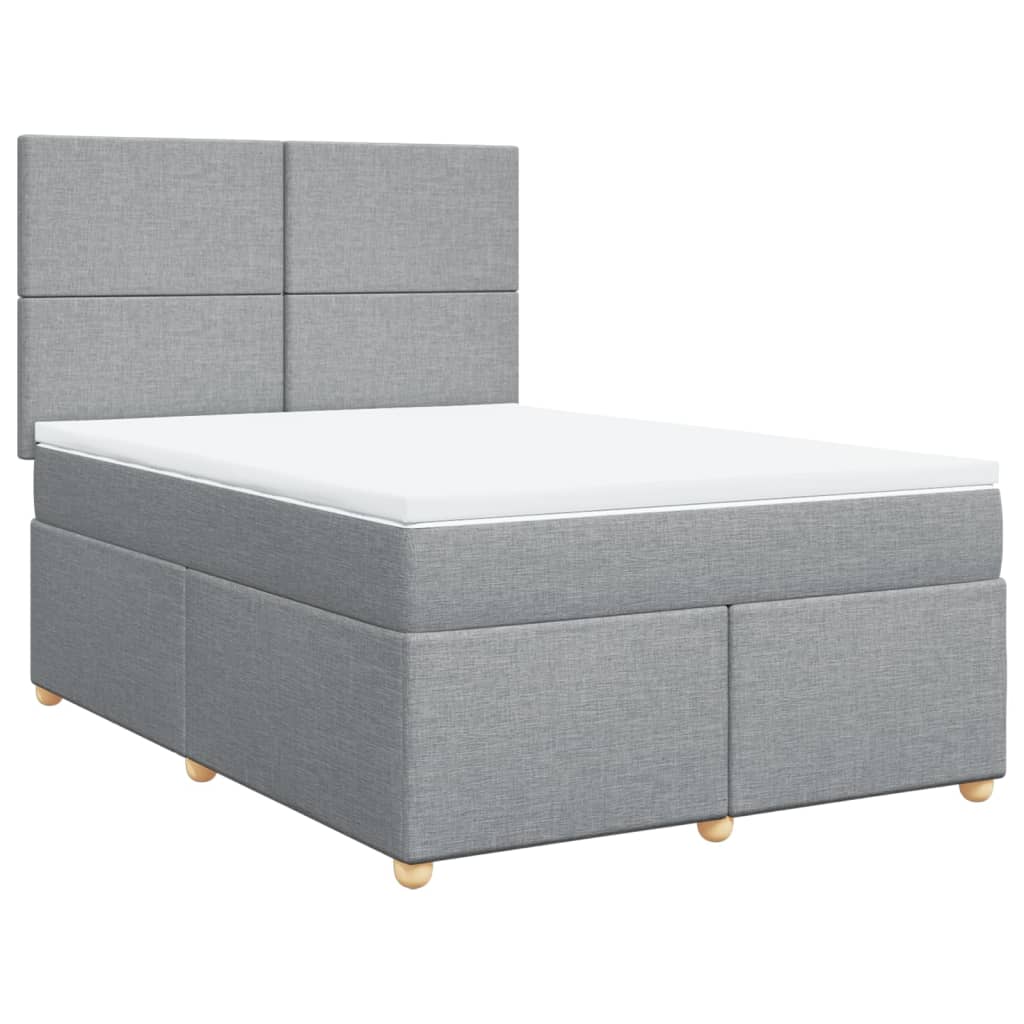 Boxspring met matras stof lichtgrijs 140x190 cm is nu te koop bij PeponiXL, paradijselijk wonen!