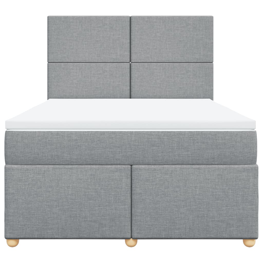Boxspring met matras stof lichtgrijs 140x190 cm is nu te koop bij PeponiXL, paradijselijk wonen!