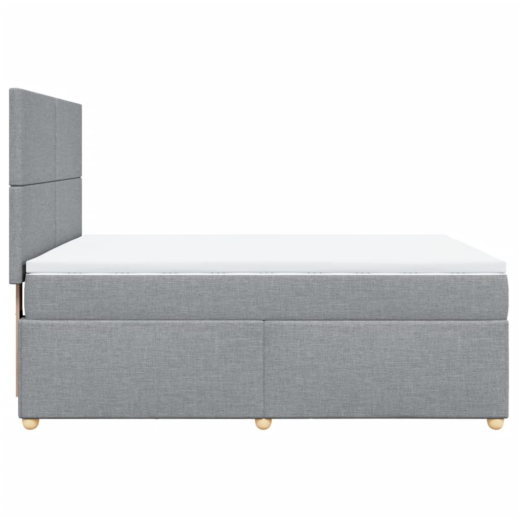 Boxspring met matras stof lichtgrijs 140x190 cm is nu te koop bij PeponiXL, paradijselijk wonen!