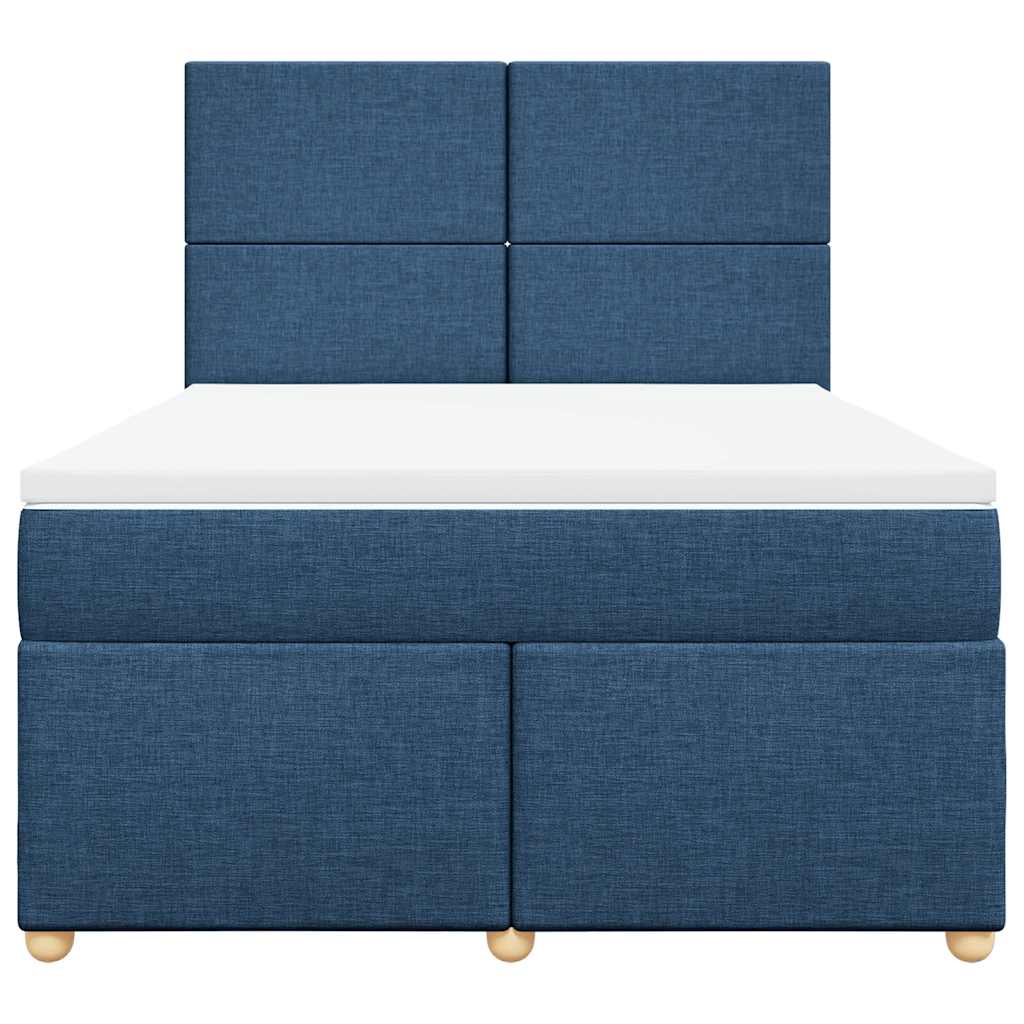 Boxspring met matras stof blauw 140x190 cm is nu te koop bij PeponiXL, paradijselijk wonen!