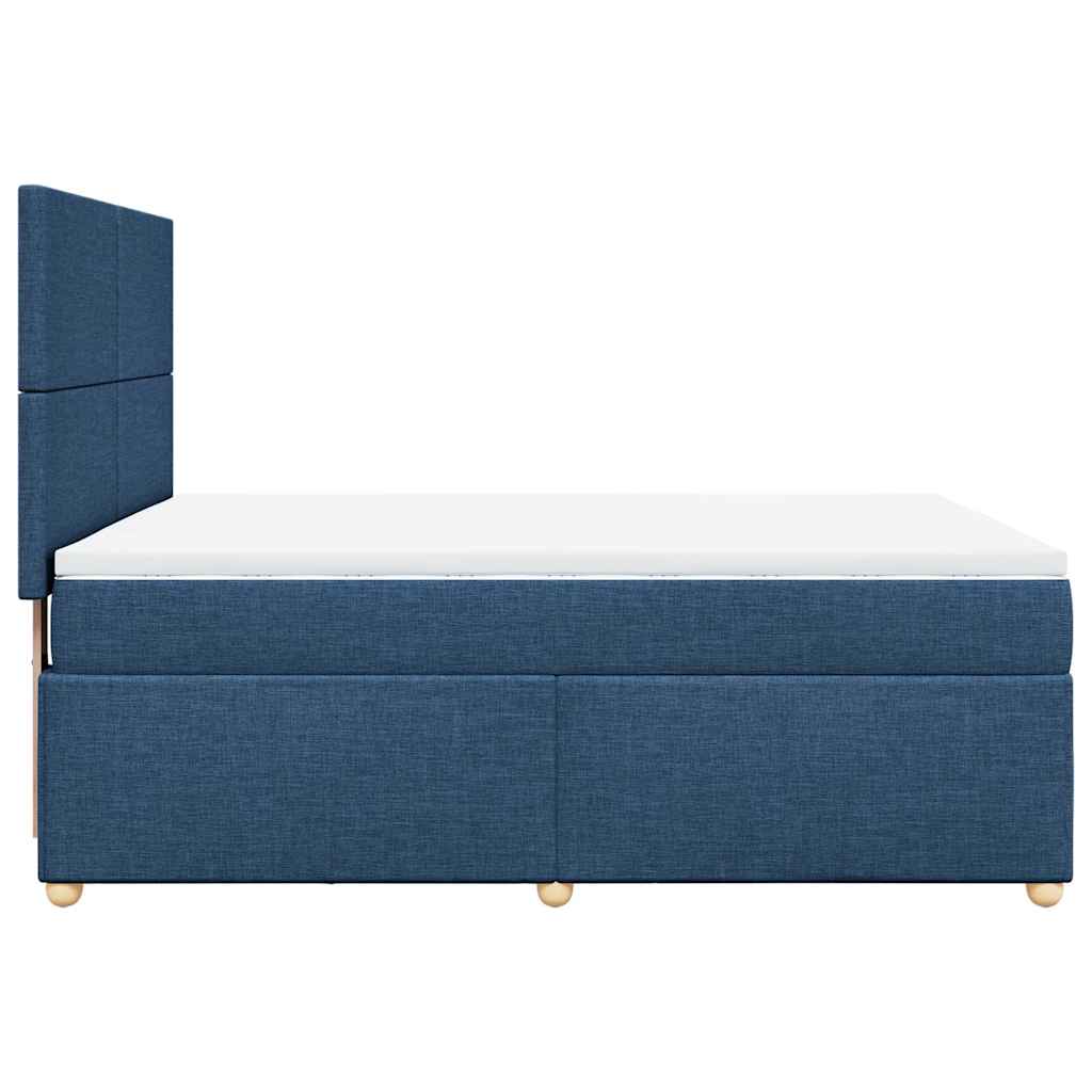 Boxspring met matras stof blauw 140x190 cm is nu te koop bij PeponiXL, paradijselijk wonen!