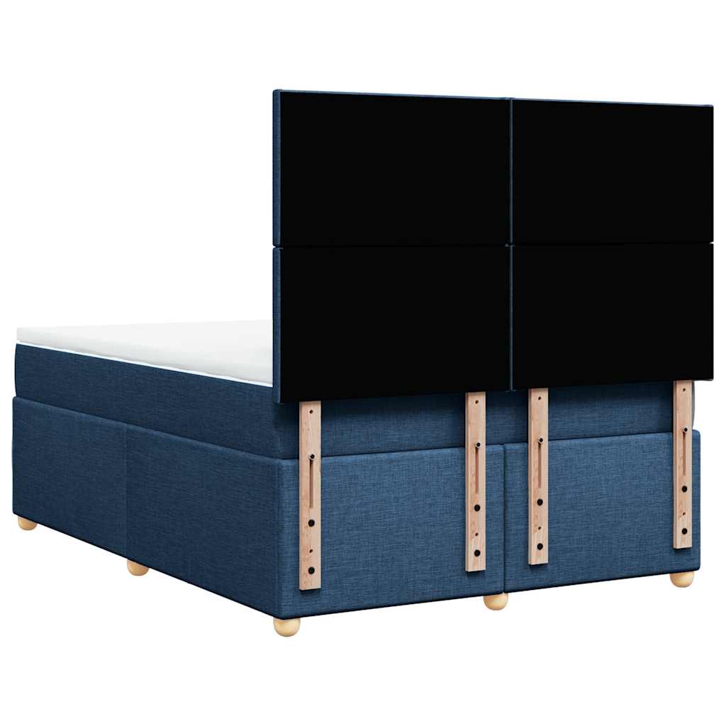 Boxspring met matras stof blauw 140x190 cm is nu te koop bij PeponiXL, paradijselijk wonen!
