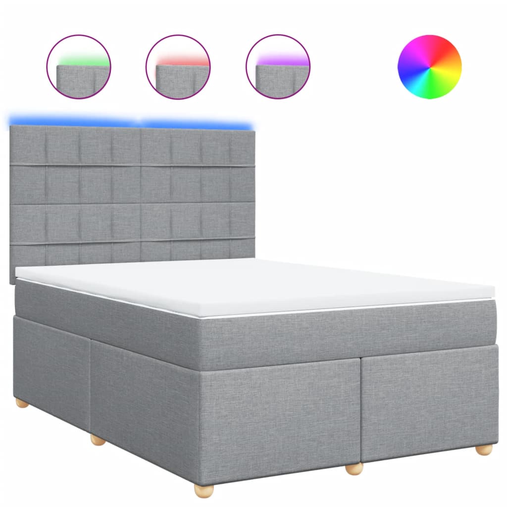 Boxspring met matras stof lichtgrijs 140x190 cm is nu te koop bij PeponiXL, paradijselijk wonen!