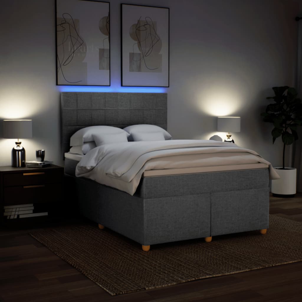 Boxspring met matras stof lichtgrijs 140x190 cm is nu te koop bij PeponiXL, paradijselijk wonen!