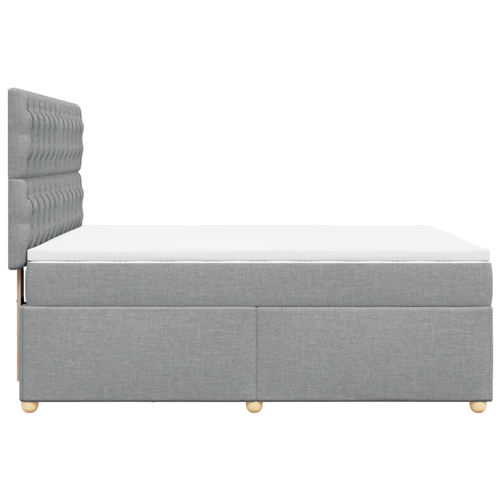 Boxspring met matras stof lichtgrijs 140x190 cm is nu te koop bij PeponiXL, paradijselijk wonen!