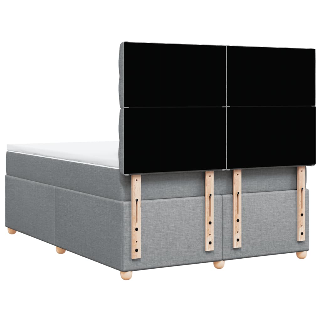 Boxspring met matras stof lichtgrijs 140x190 cm is nu te koop bij PeponiXL, paradijselijk wonen!