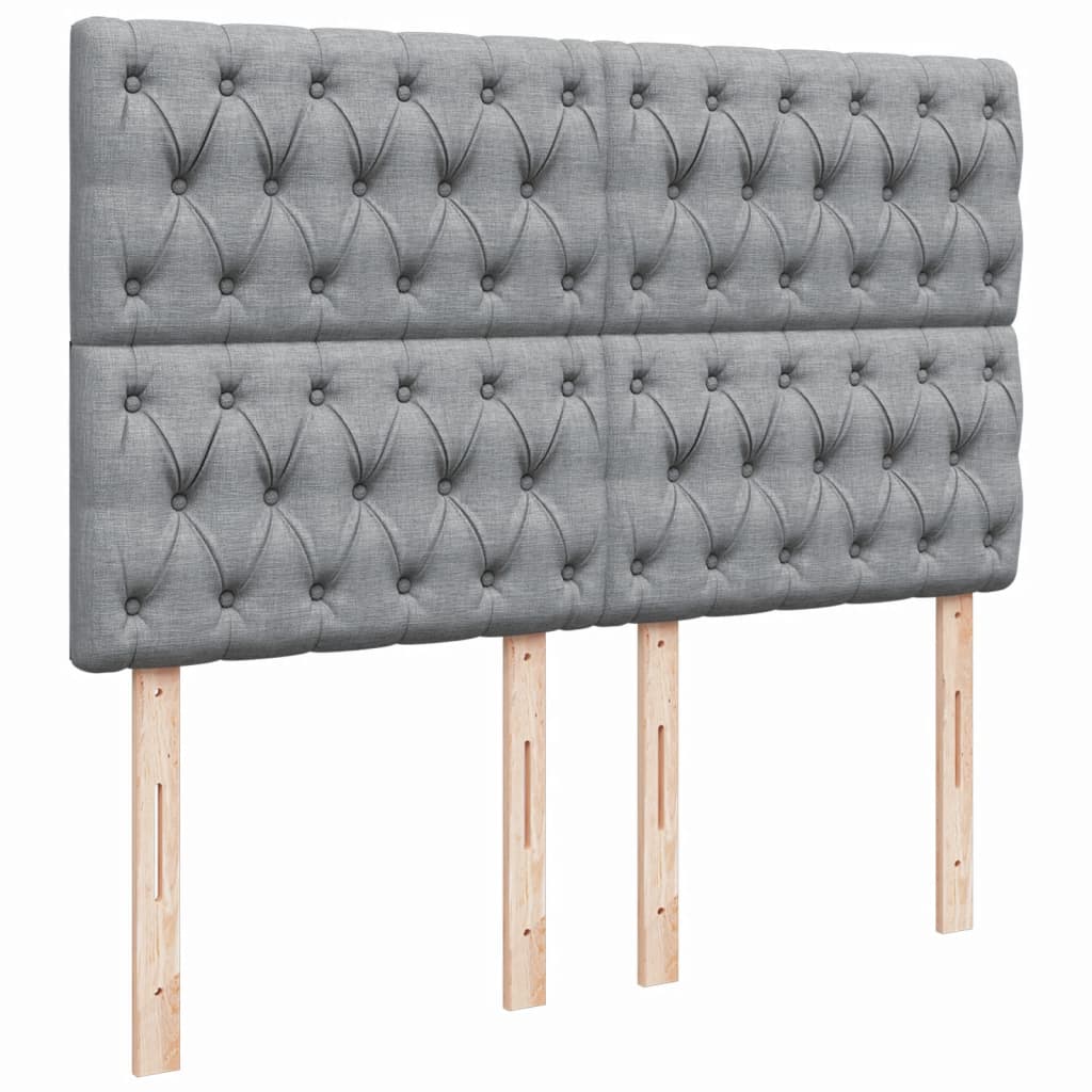 Boxspring met matras stof lichtgrijs 140x190 cm is nu te koop bij PeponiXL, paradijselijk wonen!