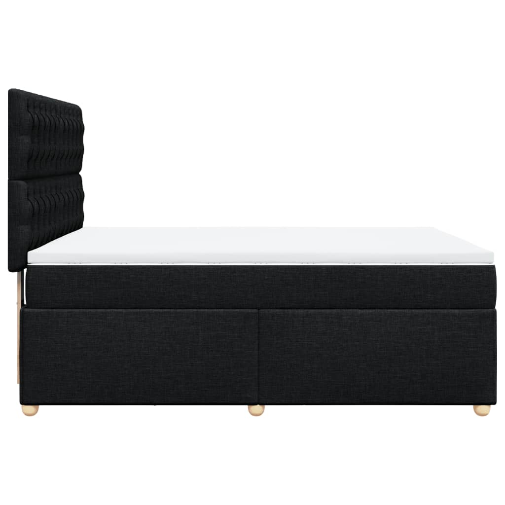 Boxspring met matras stof zwart 140x190 cm is nu te koop bij PeponiXL, paradijselijk wonen!
