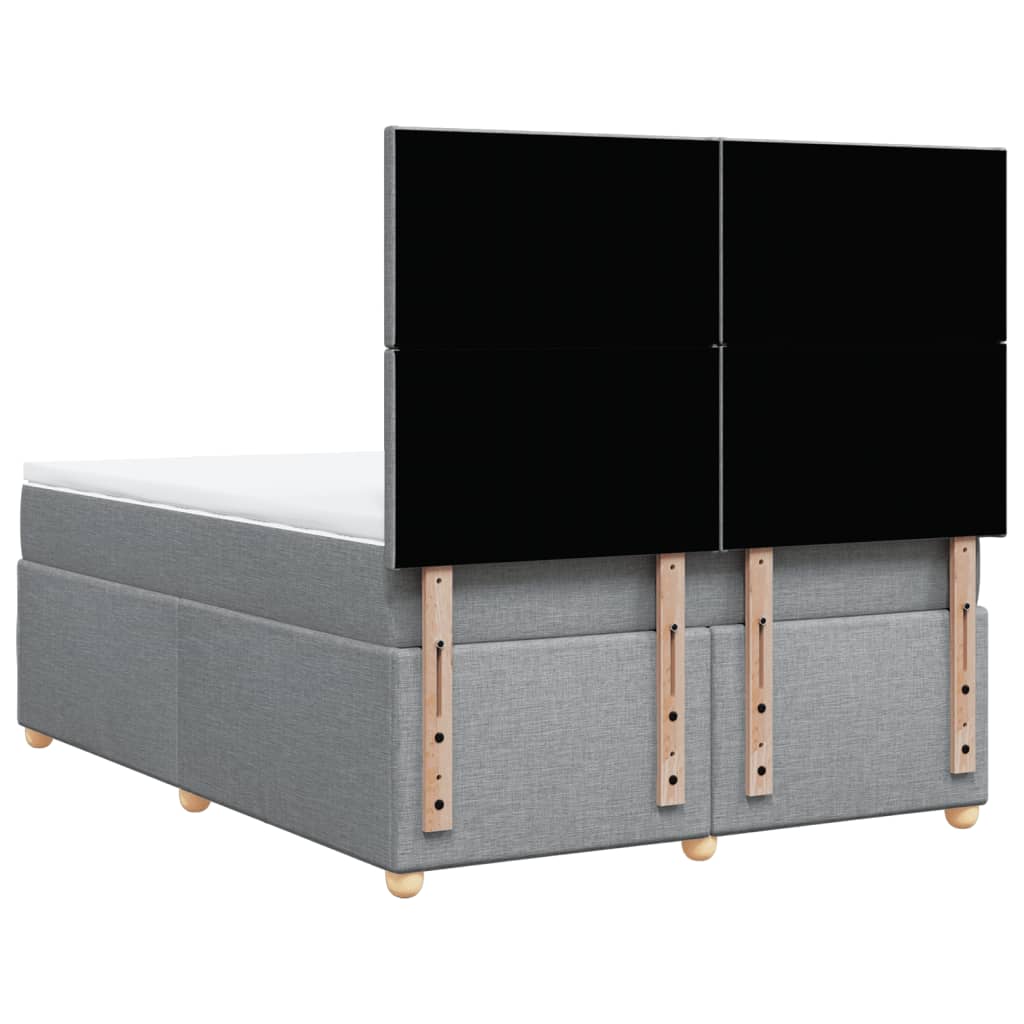 Boxspring met matras stof lichtgrijs 140x200 cm is nu te koop bij PeponiXL, paradijselijk wonen!