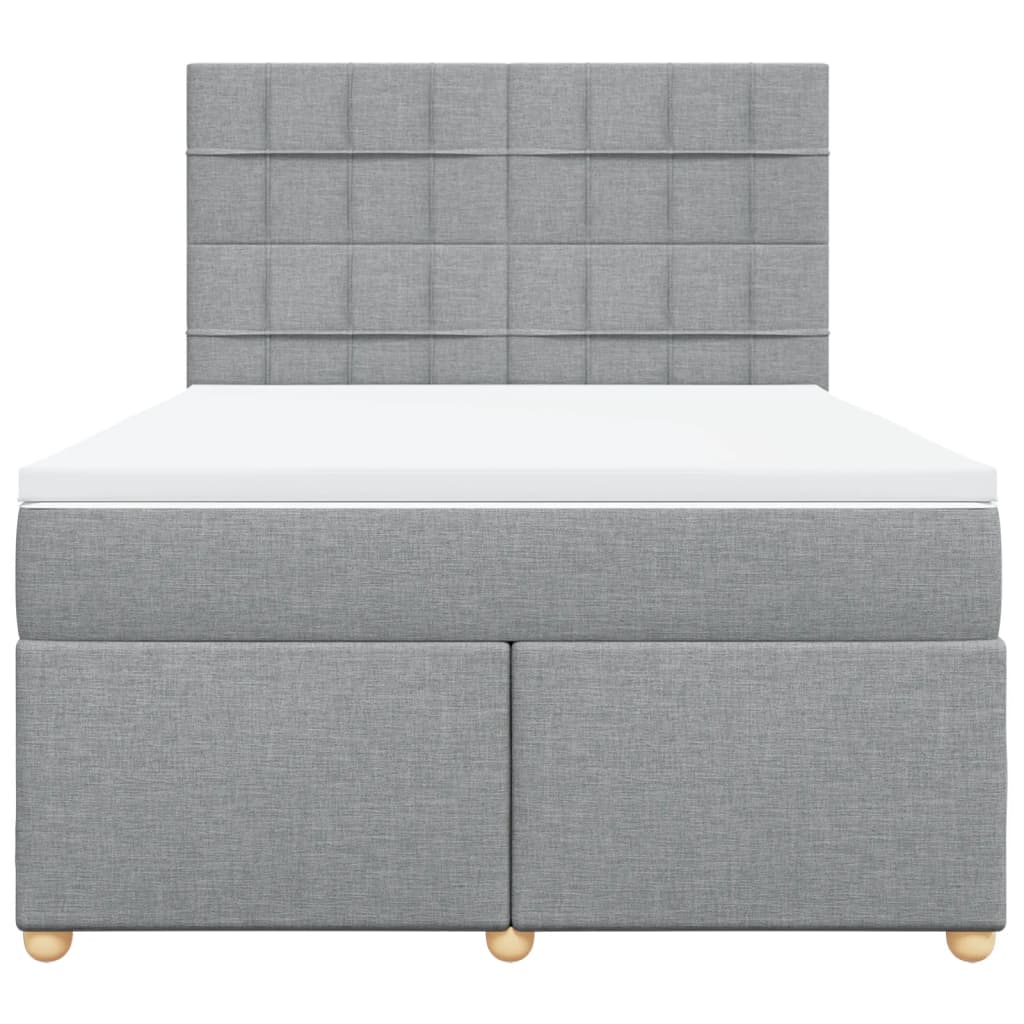 Boxspring met matras stof lichtgrijs 140x200 cm is nu te koop bij PeponiXL, paradijselijk wonen!
