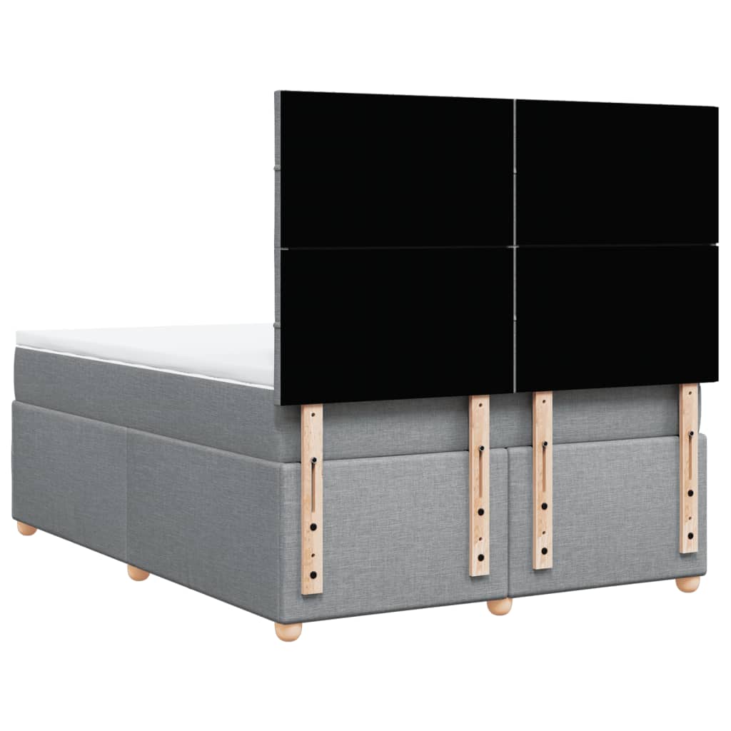 Boxspring met matras stof lichtgrijs 140x200 cm is nu te koop bij PeponiXL, paradijselijk wonen!
