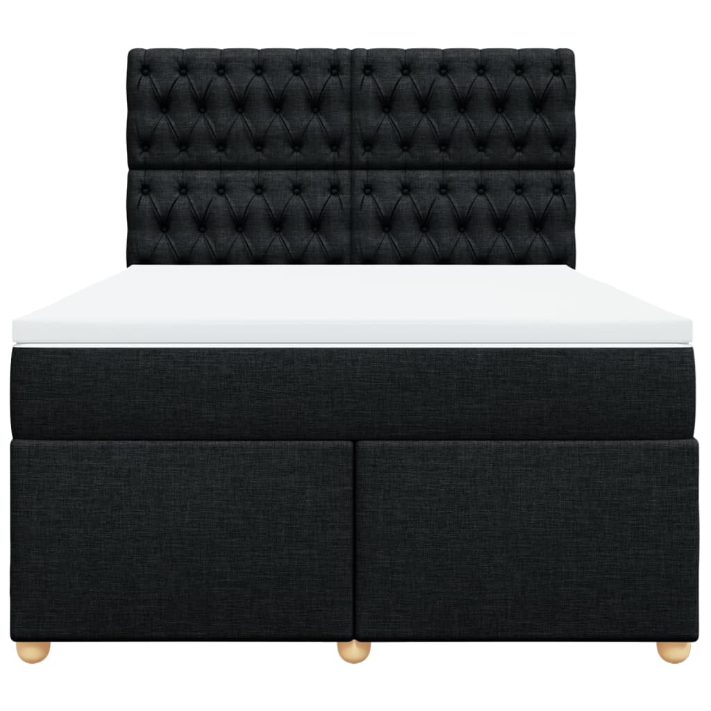 Boxspring met matras stof zwart 140x200 cm is nu te koop bij PeponiXL, paradijselijk wonen!