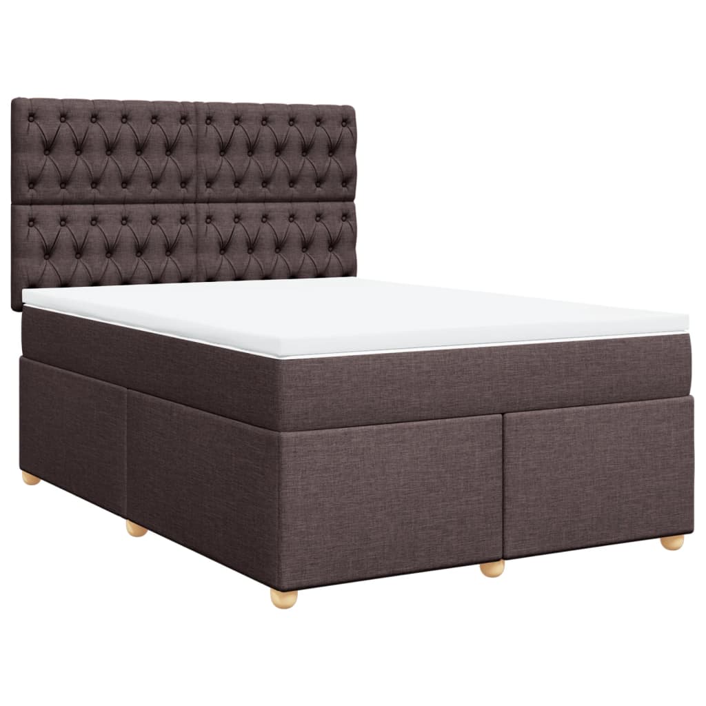 Boxspring met matras stof donkerbruin 140x200 cm is nu te koop bij PeponiXL, paradijselijk wonen!