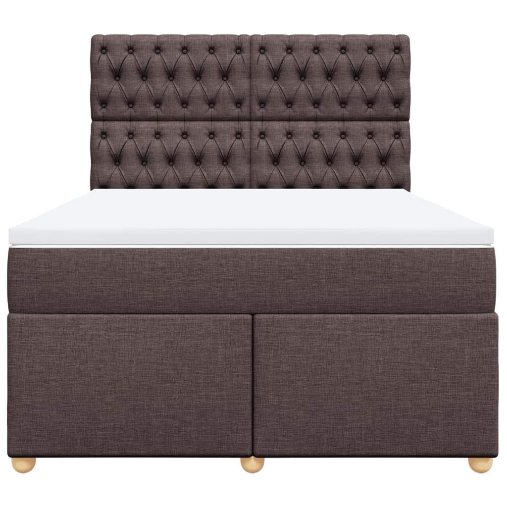 Boxspring met matras stof donkerbruin 140x200 cm is nu te koop bij PeponiXL, paradijselijk wonen!