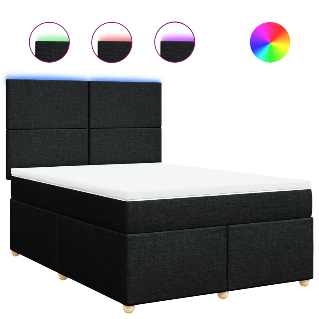 Boxspring met matras stof zwart 160x200 cm is nu te koop bij PeponiXL, paradijselijk wonen!